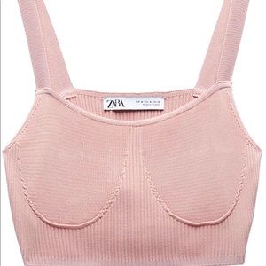 Zara ribbed cropped knit top